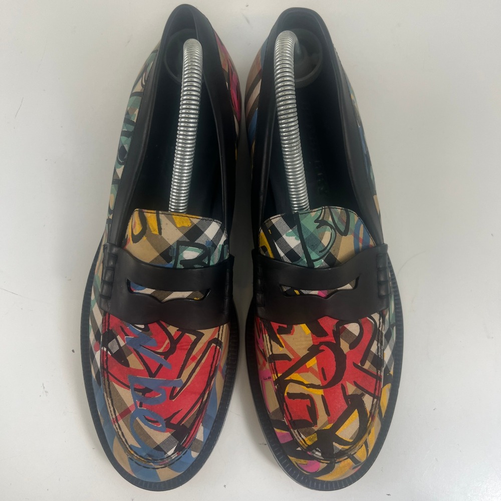 BURBERRY ENGLISH ICONS VINTAGE CHECK BEDMONT LOAFERS EU 40 US 9  Leather - Picture 3 of 15